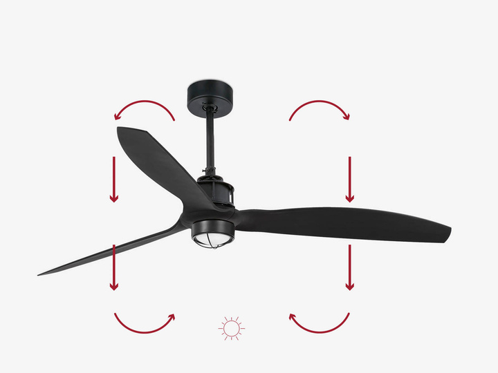 Wentylator sufitowy Faro Barcelona Just Fan LED M Matt Black DC SMART
