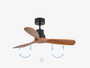 Wentylator sufitowy Faro Barcelona Mini Lantau Matt S Black DC