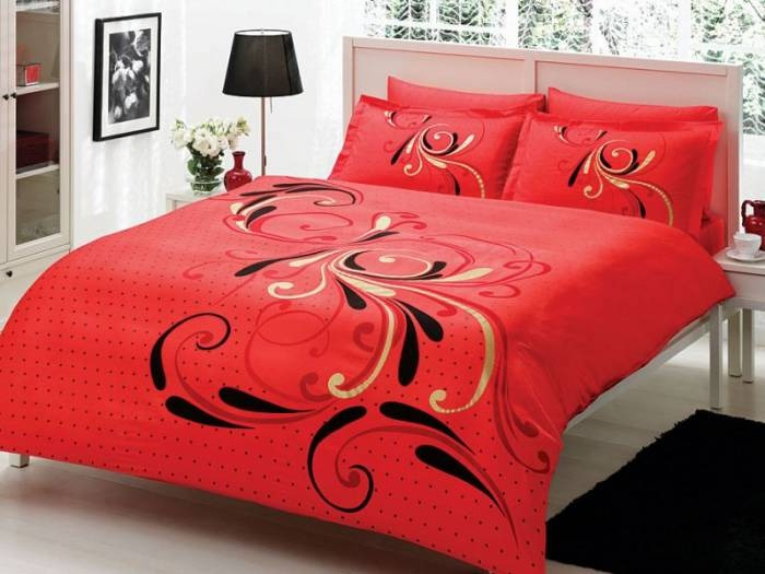 Pościel satynowa TAC Gotan Red 100% bawełna