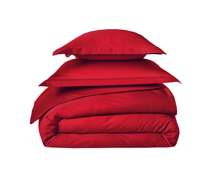 Pościel satynowa Blanc Des Vosges Uni Czerwona