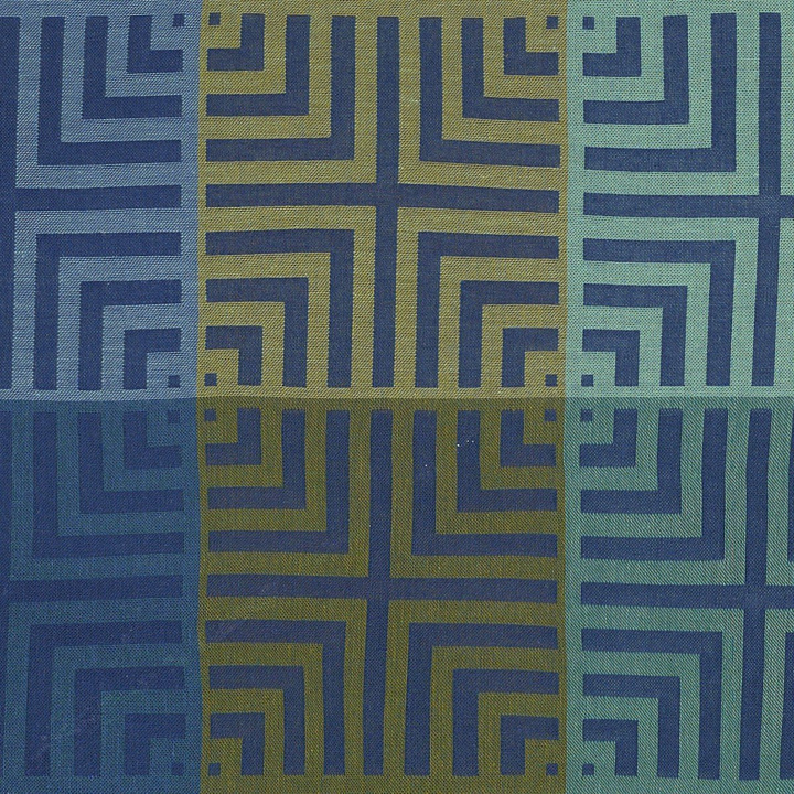 Podkładka żakardowa powlekana na stół Le Jacquard Français Kaléidoscope Illusion Blue