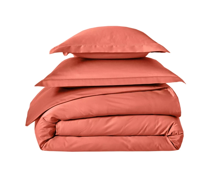 Pościel satynowa Blanc Des Vosges Uni Koralowa