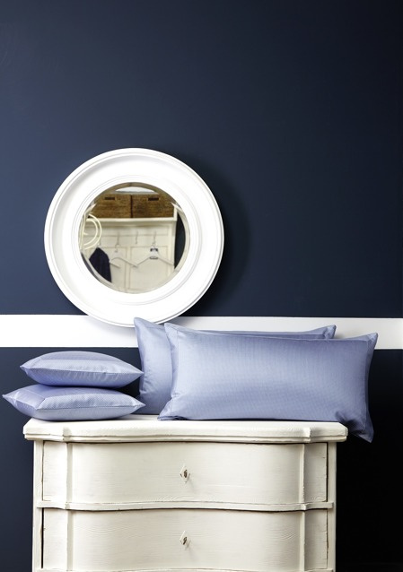 Poszewka satynowa Elegante Vichy Blue 100% bawełna