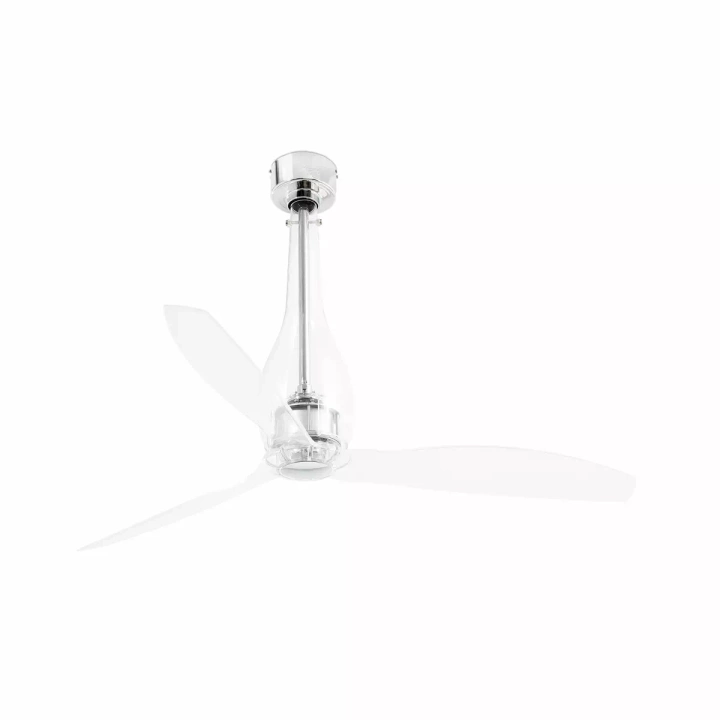 Wentylator sufitowy Faro Barcelona Eterfan M Shiny white/transparent DC SMART
