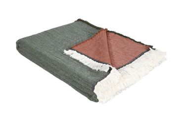 Pled bawełniany Eskimo Lily Green/Terracotta