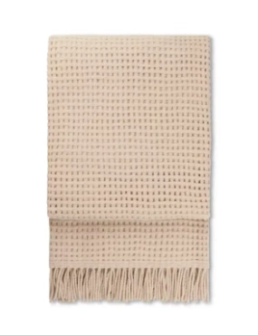 Pled wełniany Elvang Basket Beige