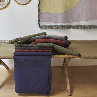 Pled bawełniany Le Jacquard Français Slow Life Carbon