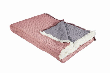 Pled bawełniany Eskimo Nora Rosewood/Plum