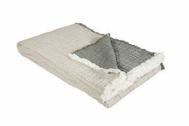Pled bawełniany Eskimo Nora Beige/Olive