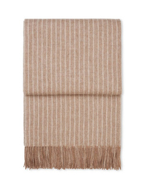 Pled wełniany Elvang Stripes Camel
