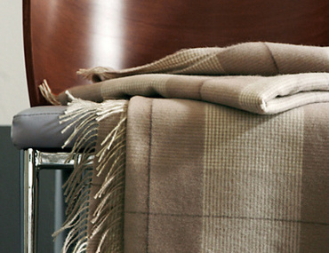 Pled wełniany Blanc Des Vosges Tartan Brązowy 