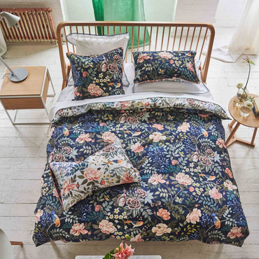 Pościel satynowa Designers Guild Porcelaine De Chine Midnight