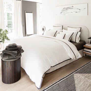 Pościel satynowa Le Jacquard Français Apparat Dark Grey