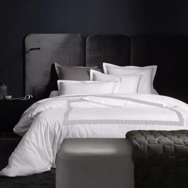 Pościel perkalowa Blanc Des Vosges Egerie Szara