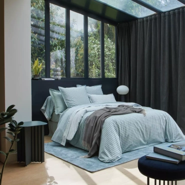 Pościel perkalowa Blanc Des Vosges Dandy Niebieska