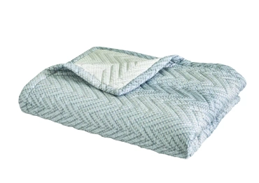 Narzuta satynowa Blanc Des Vosges Gravity Niebieska