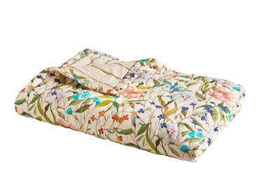 Narzuta satynowa Blanc Des Vosges Giardino Kremowa