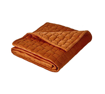 Narzuta welurowa Blanc Des Vosges Spirit Pomarańczowa