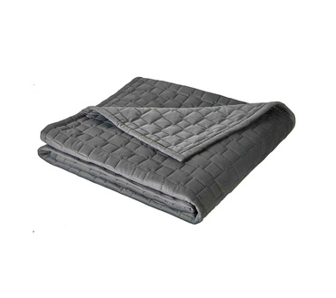 Narzuta welurowa Blanc Des Vosges Spirit Szara