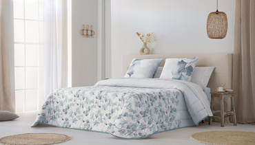 Narzuta bawełniana JVR Tejidos Flora Turquesa