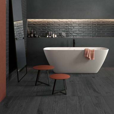 ABK Crossroad Wood Coal - płytka ceramiczna/gres 20x120 cm rett. 9 mm naturale