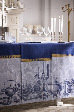 Bieżnik bawełniany Le Jacquard Français Festin Blue