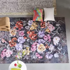 Dywan ręcznie tkany Designers Guild Tapestry Flower Damson 