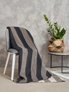 Koc Cotton Cloud Housie Zigzag stripes Graphite