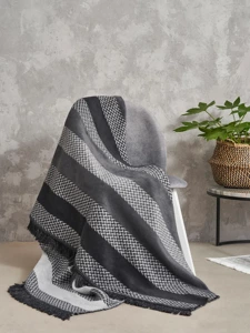 Koc Cotton Cloud Housie Zigzag stripes Grey