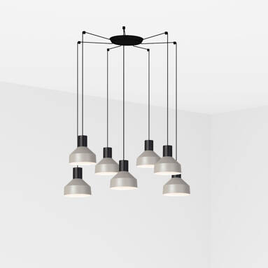 Lampa wisząca Faro Barcelona Kombo 200 Grey 7L bez wtyczki