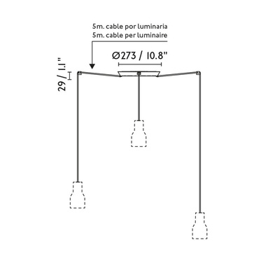 Lampa wisząca Faro Barcelona Mine PC Space 3L White