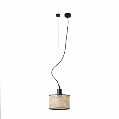 Lampa wisząca rattanowa Faro Barcelona Mambo 210 Black/Rattan bez wtyczki