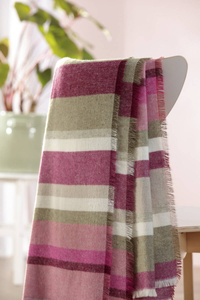 Pled bawełniany Biederlack Stripe Out Pink