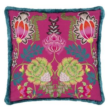 Poduszka dekoracyjna Designers Guild Brocart Decoratif Embroidered Cerise