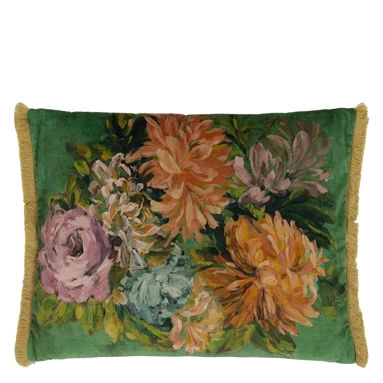 Poduszka dekoracyjna Designers Guild Fleurs D'Artistes Velours Vintage Green