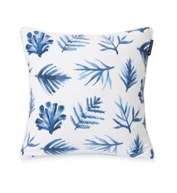 Poszewka dekoracyjna Lexington Summer Printed Leaves White/Blue Ostatnie Sztuki