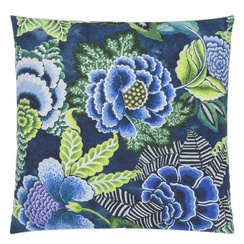 Poszewka perkalowa Designers Guild Rose De Damas Indygo