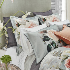 Poszewka satynowa Designers Guild Peona Grande Zinc