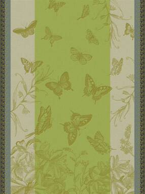 Ściereczka kuchenna Le Jacquard Français Jardin des Papillons Green