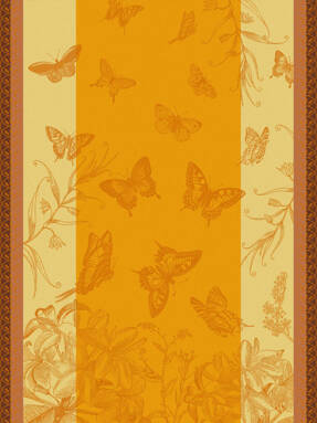 Ściereczka kuchenna Le Jacquard Français Jardin des Papillons Orange