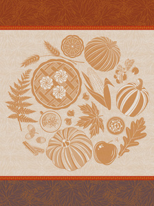 Ściereczka kuchenna Le Jacquard Français Thanksgiving Orange