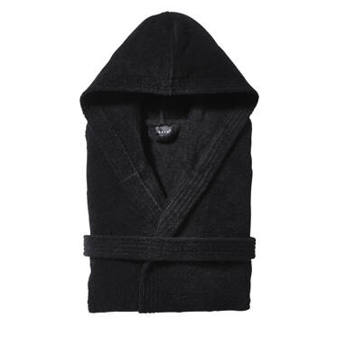 Szlafrok bawełniany Essix Aqua Hooded Noir Ostatnie Sztuki 