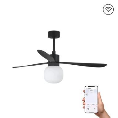 Wentylator sufitowy Faro Barcelona Amelia L Grey Ball LED Fan DC SMART