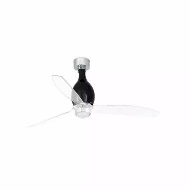 Wentylator sufitowy Faro Barcelona Mini Eterfan M LED Matt black/transparent DC