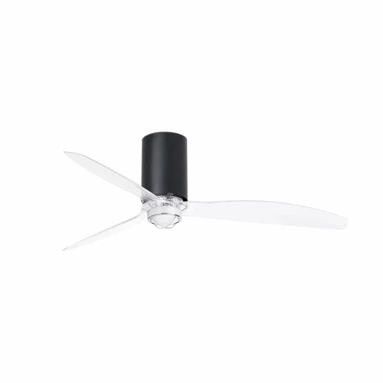 Wentylator sufitowy Faro Barcelona Mini Tube Fan M LED Matt black/transparent DC