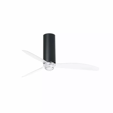 Wentylator sufitowy Faro Barcelona Tube Fan LED M Matt black/transparent DC