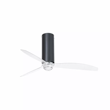 Wentylator sufitowy Faro Barcelona Tube Fan LED M Shiny black/transparent DC