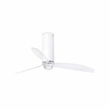 Wentylator sufitowy Faro Barcelona Tube Fan M LED Matt white/transparent DC