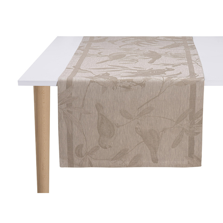 Bieżnik żakardowy Le Jacquard Français Volière Beige