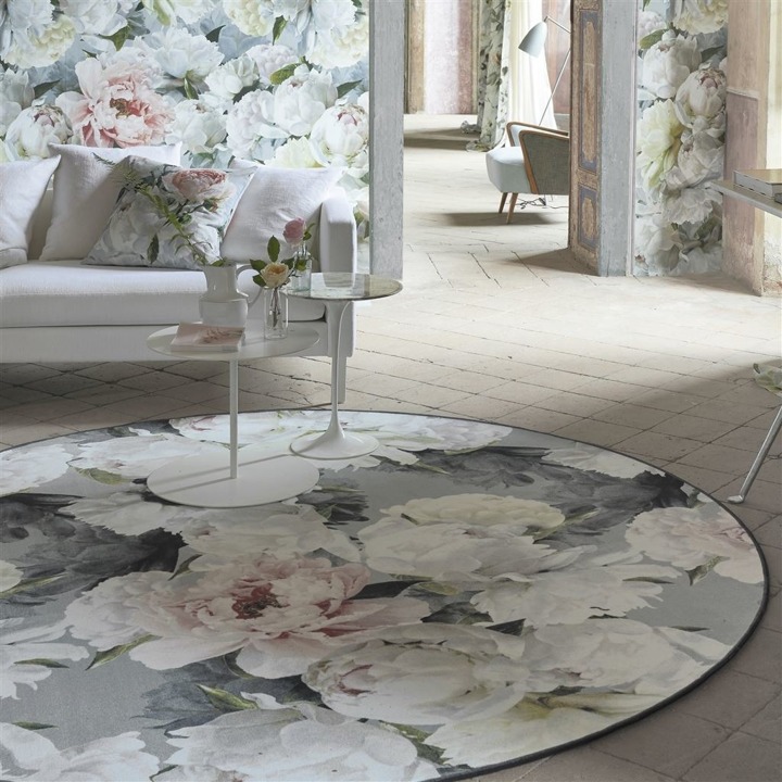 Dywan ręcznie tkany Designers Guild Peonia Grande Zinc